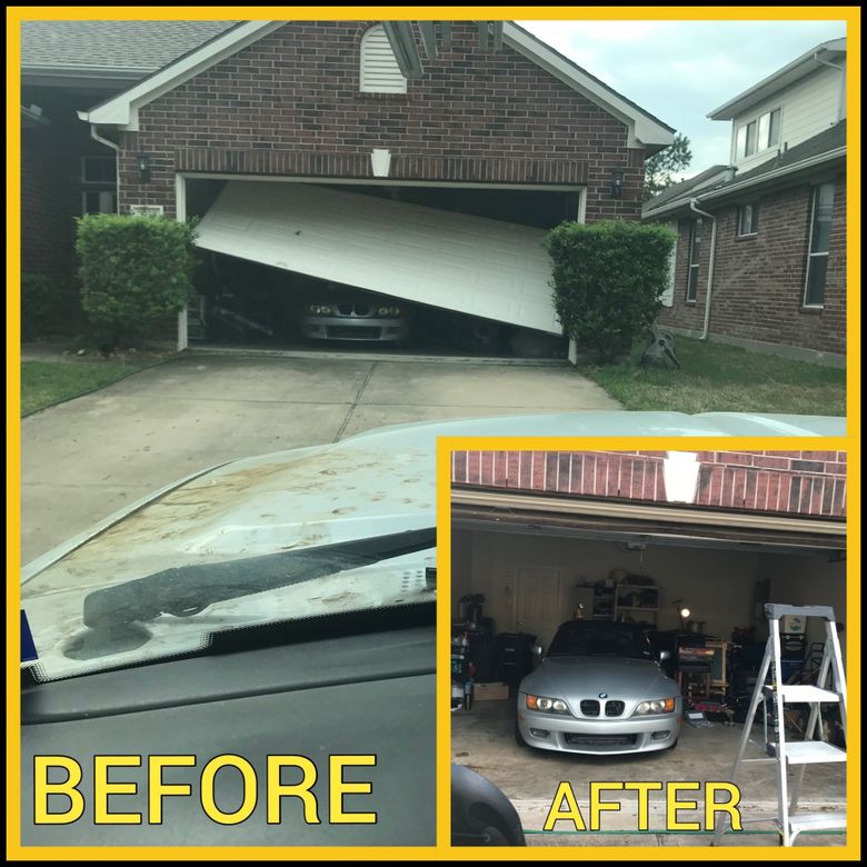 Houston Garage Door Repair before and after