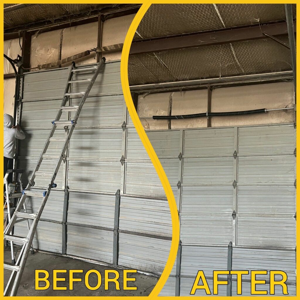 Before and After Commercial Garage Door Repair in Houston, TX
