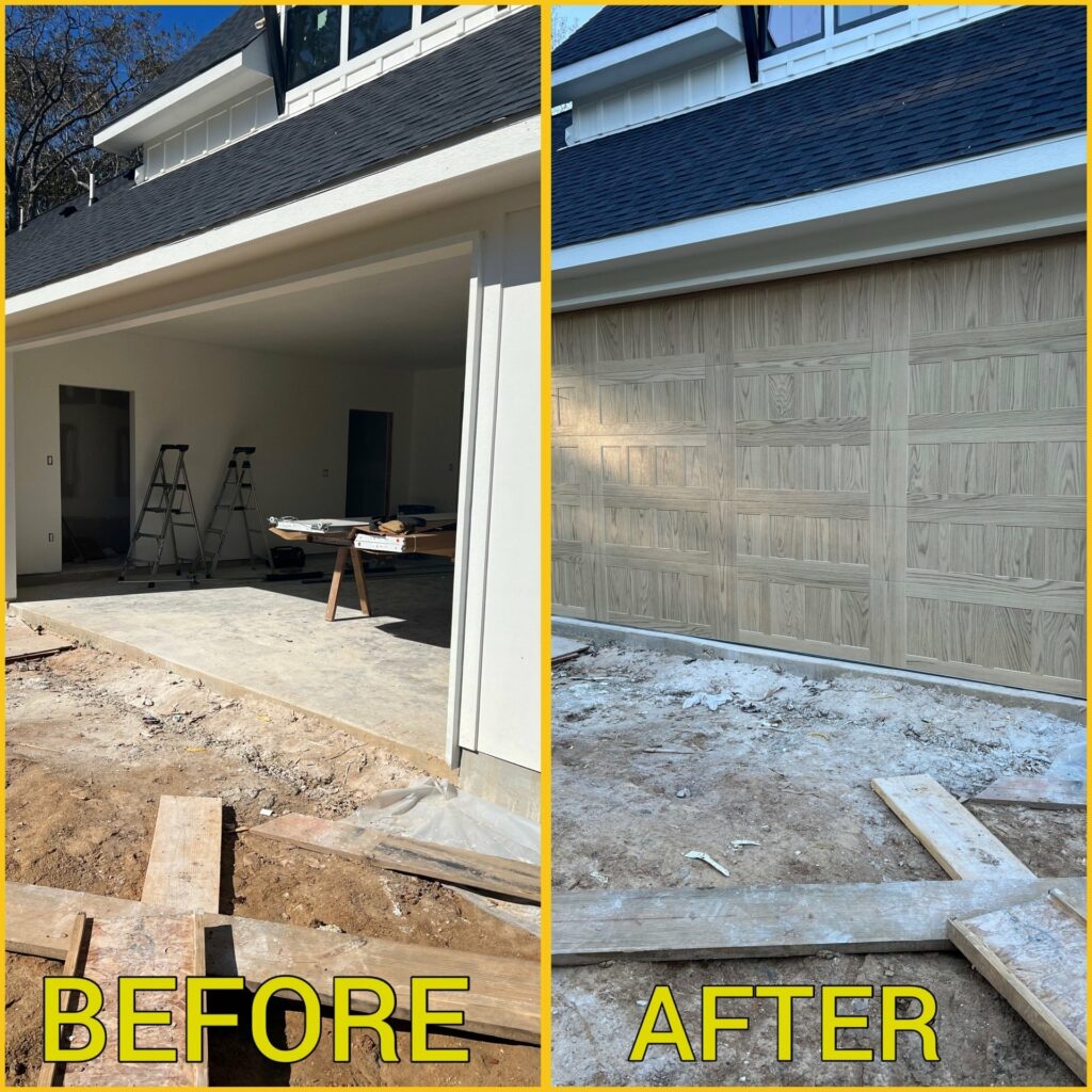 before+and+after+wooden+garage+door